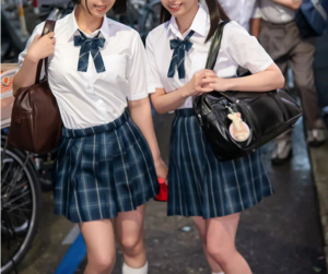 【女子高生】「あの女、昨日すげぇエロかったぜｗ」憧れのスレンダーエロ美乳なロリ顔JKが友人とスケベな不順異性行為してて…